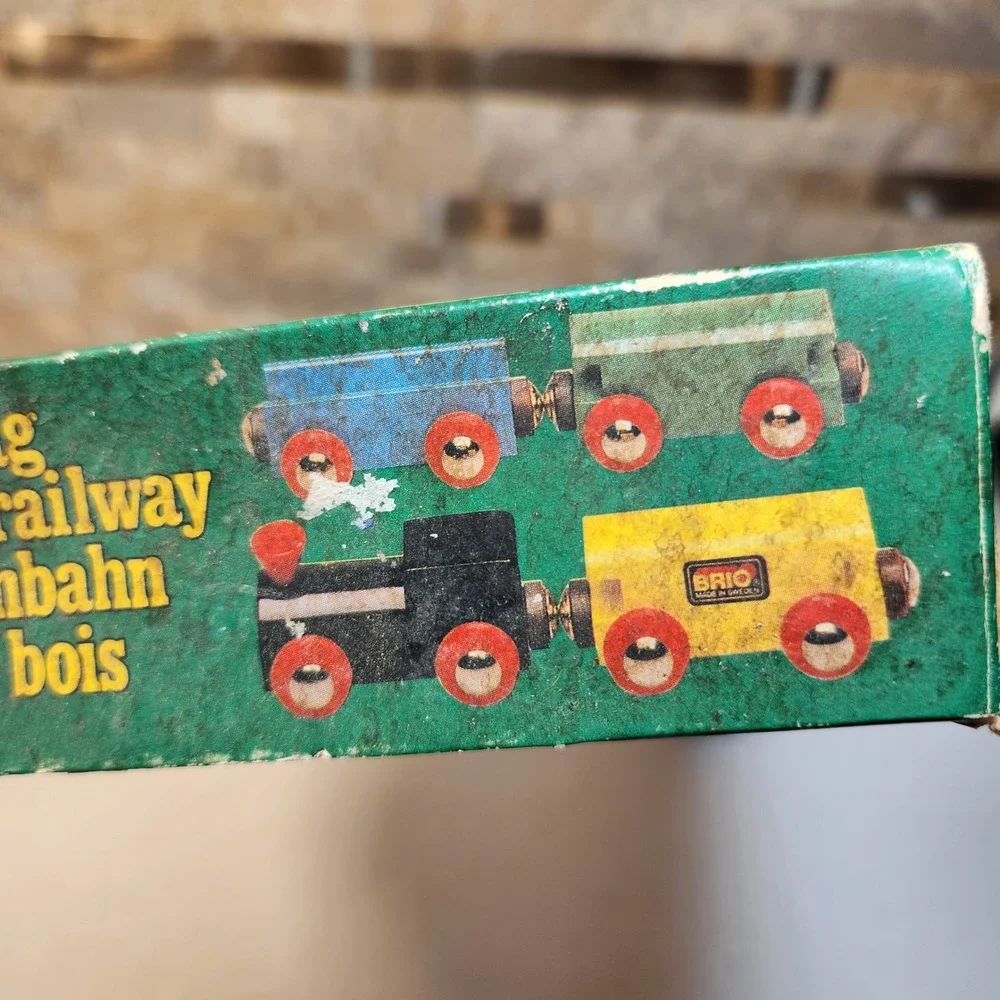 Vintage BRIO Wooden Magnetic Passenger Train Set 3316 Made in Sweden 4 Pieces